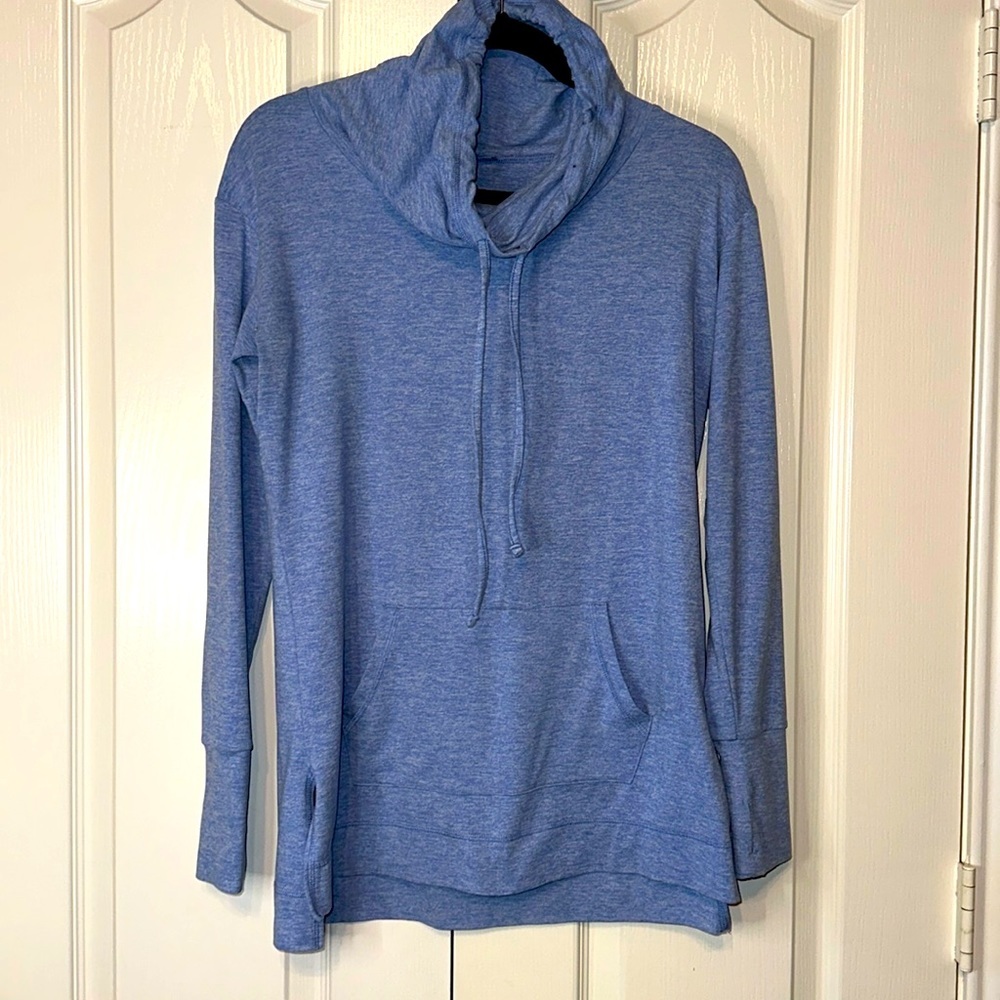 Aerie Woman’s Cowl Neck Lightweight Sweatshirt Size Small Blue